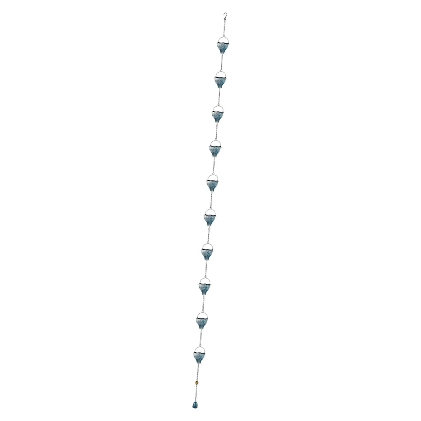 Outdoor Rain Chain Iron Bell Chime Style Gutters Drainage Decorative Water Catcher for Lawn Patio Home Garden Decor