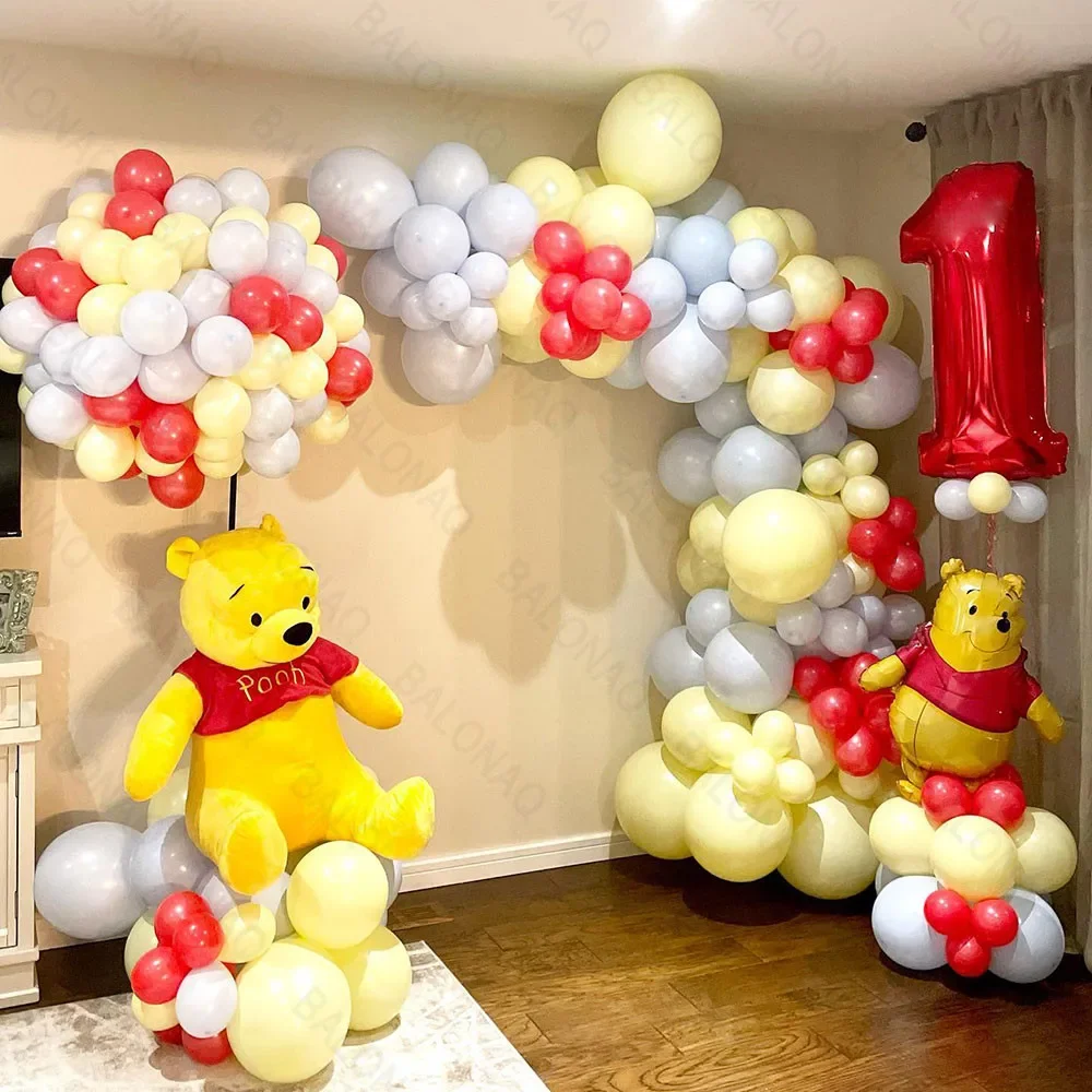 

115pcs Disney Winnie the Pooh Theme 32inch Number Foil Balloons Pack Birthday Party Supplies Children Latex Balloons Baby Shower