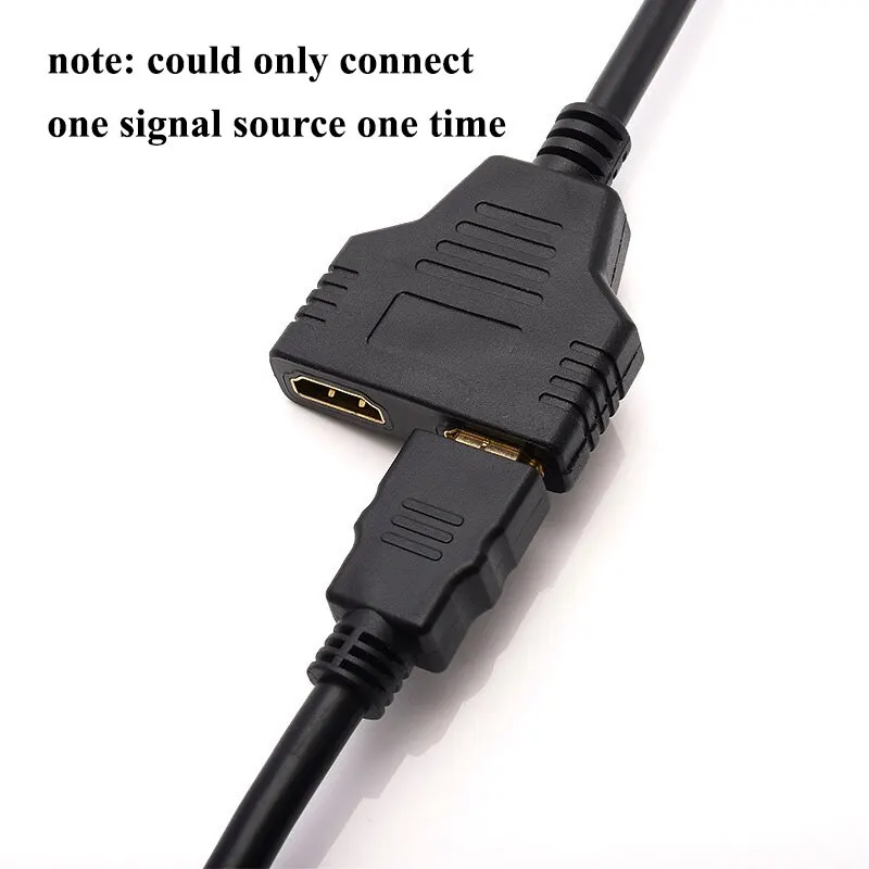 Splitter HDTV 1 in 2 Out 1080P HD Adapter Male to 2 Female Head Adapter HDTV Male to Female Conversion Cable 25CM