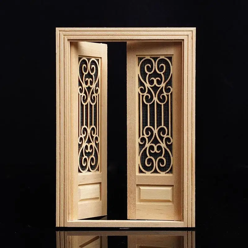 Miniature Wood Elf door Fairy Door Mini house Elf Door Accessories Pretend Play Toy For Kids Furniture Simulation Miniatures