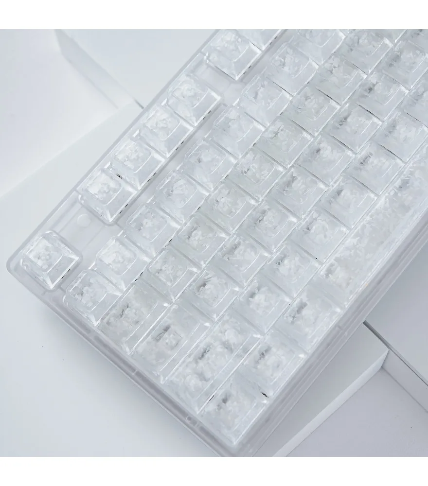 

White/Black Carbon Fiber Textured Side Transparent Keycap PC Customized Original High Suitability Wooting magnetic axis