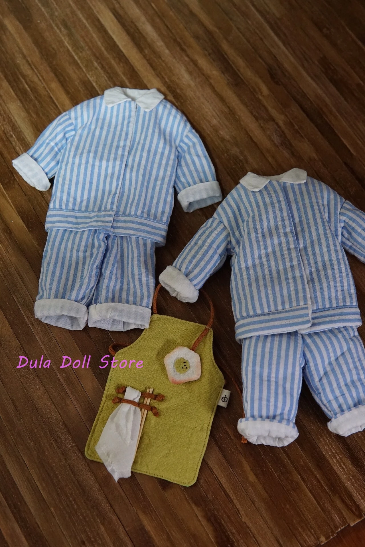 

2026 Dula Doll Clothes Dress Blue striped home clothes (cotton clothes) Blythe Qbaby ob24 ob22 Azone 1/6 Doll