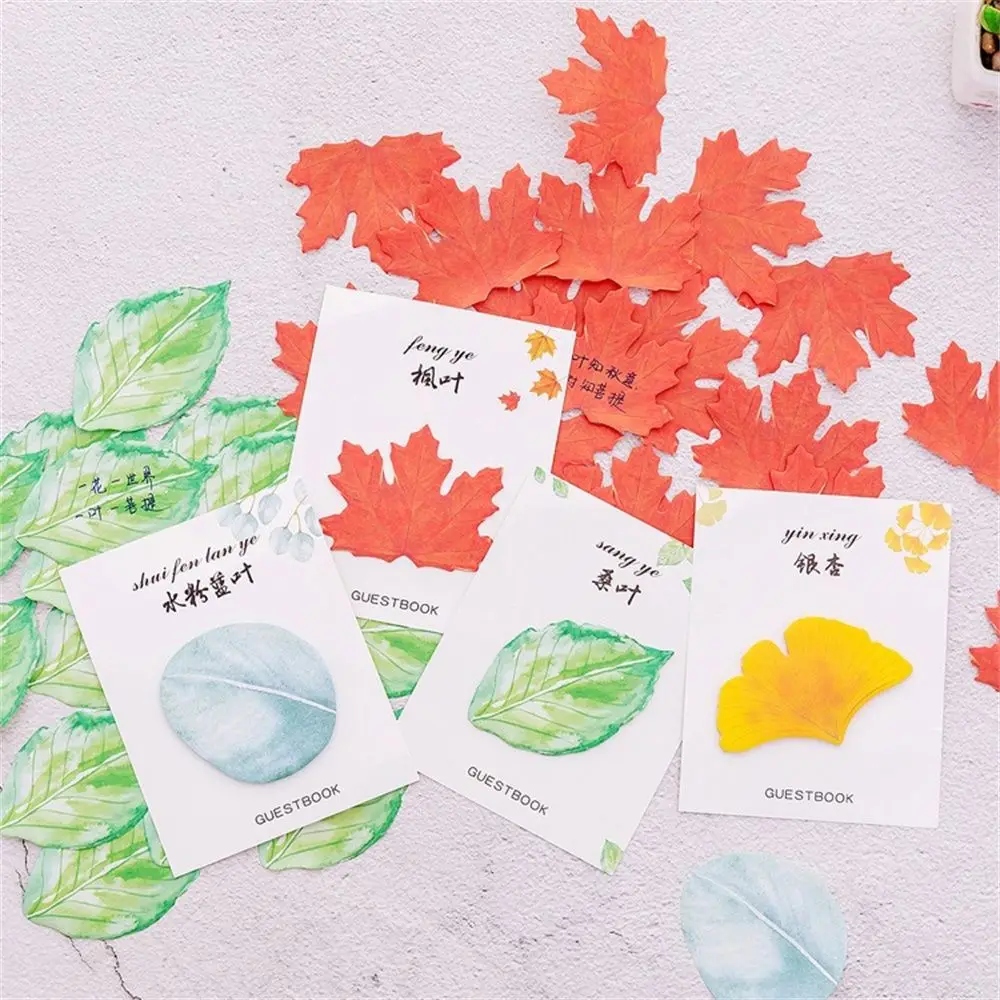 Fashion Sticky Notes Bookmark Office Supplies Sticky Notes Paster Sticker Memo Pad Leaf Shape DIY Bookmark