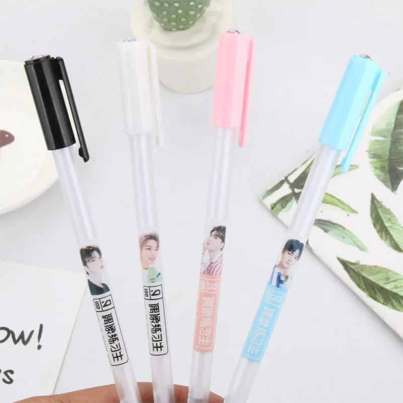 

50 шт. гелевые ручки креативная алмазная ручка со звездами идол практика студенческие канцелярские принадлежности черная ручка для подписи