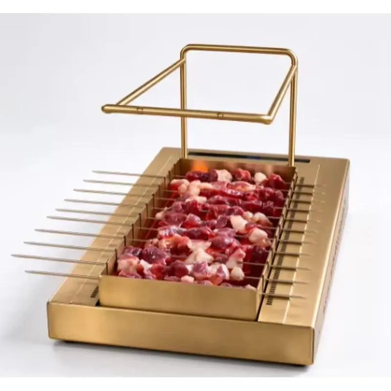 for Commercial automatic rotating skewer electric or charcoal grill table, suitable for commercial grill restaurants, with