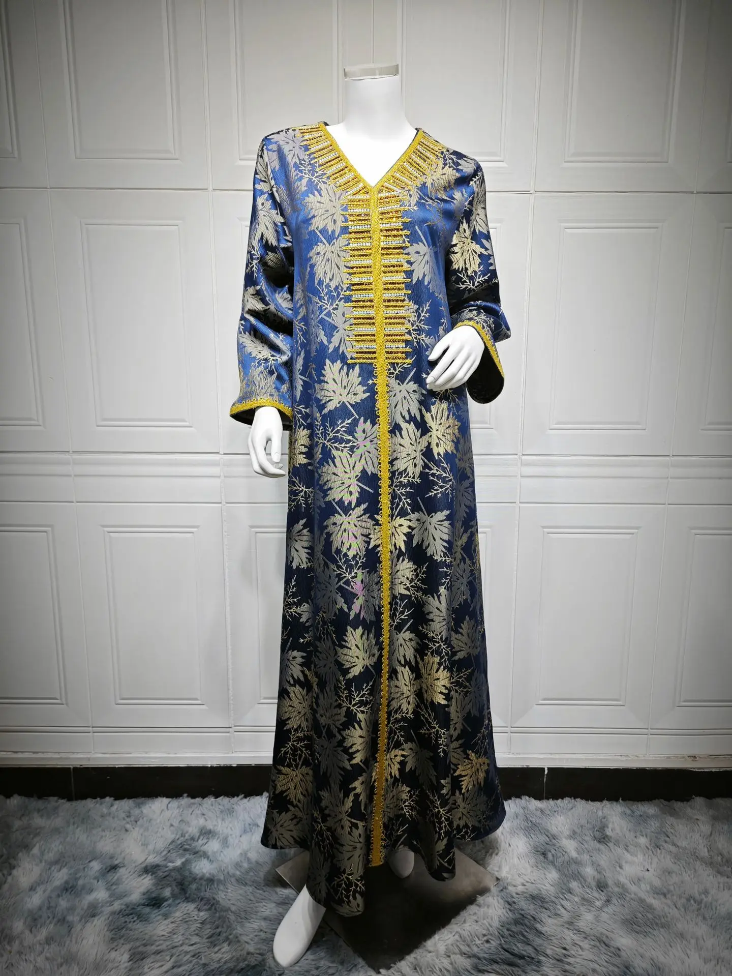 

Uni New Dubai Women's Jacquard Embroidered Evening Dress Middle Eastern Elegant Luxury Muslim Abaya Kaftan 2025