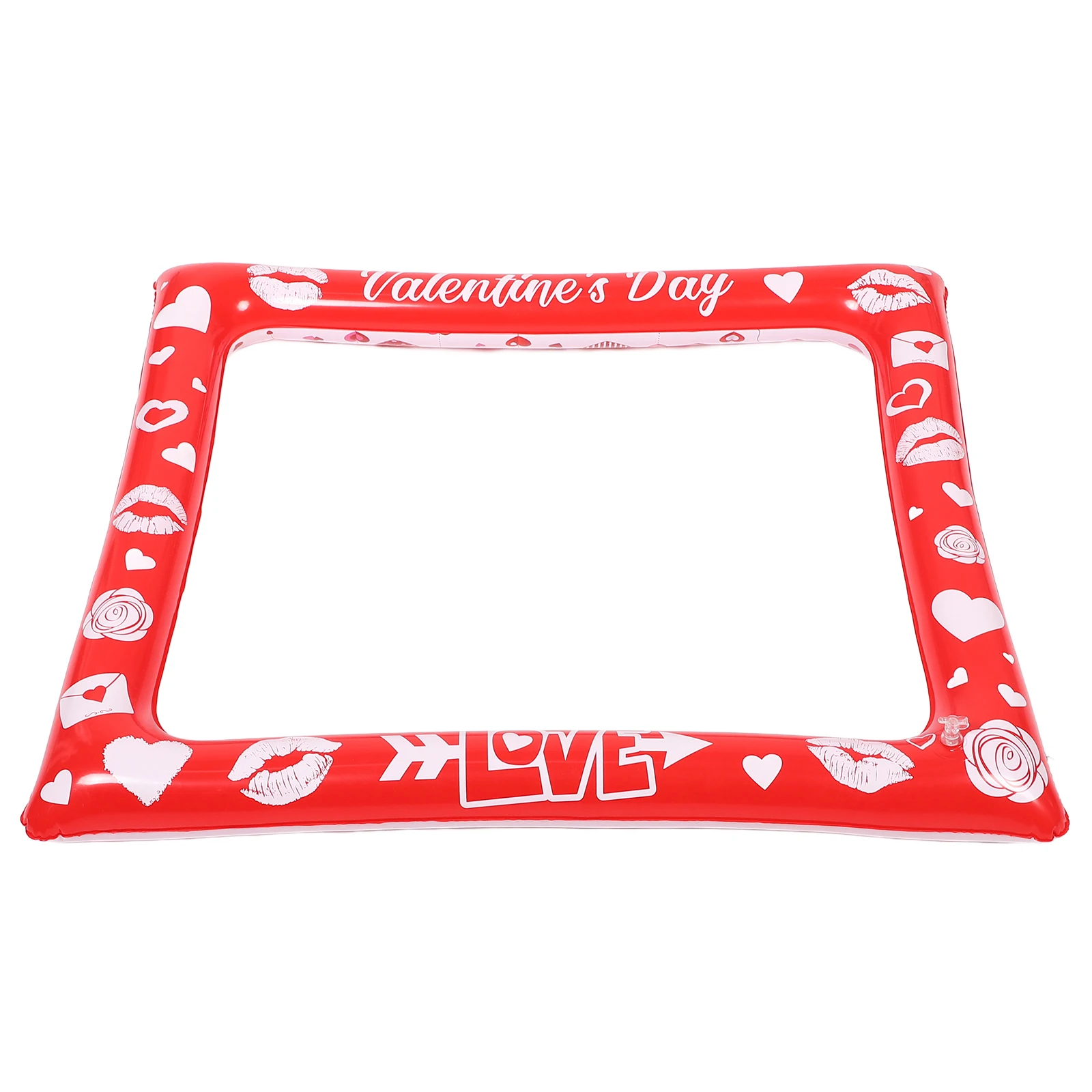 Inflatable Heart Photo Frame Party Booth Prop Double Sided Valentines Day Selfie Props Plastic Easy Setup for Events