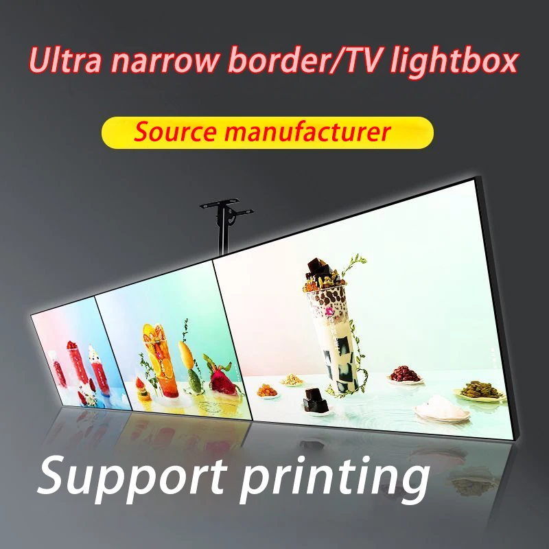 Latest ultra-thin LED button advertising lightbox restaurant LED menu board logo poster display lightbox wall advertising board