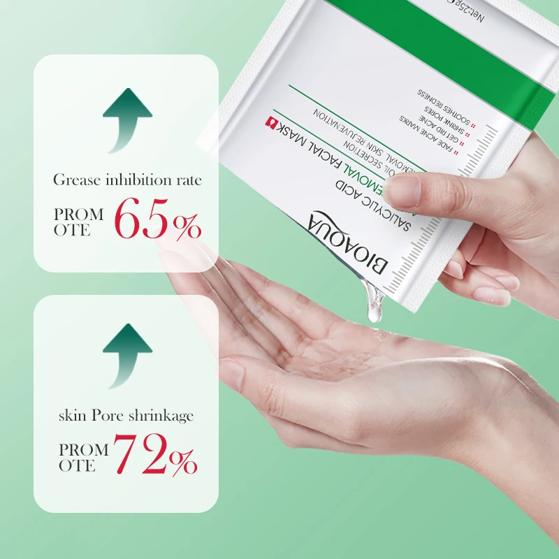 

Acne Fighting Face Mask Salicylic Acid-BIOAOUA Spot Treatment Mask For Oily Skin Anti-Aging Moisture Whitening Skin Care Pr T5F6