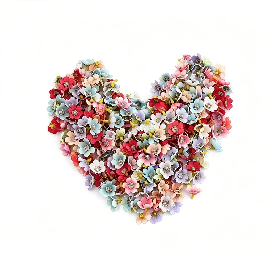 56PCS Mixed Color MINI Artificial Flowers Daisy Heads Room Decor Fall Decor Garden Autumn Decor Centerpieces Vase For Home New Year's Decor Outdoor Garden Wedding Bouquet Living Room DIY Candy Box Garland Fake Plants Household Products