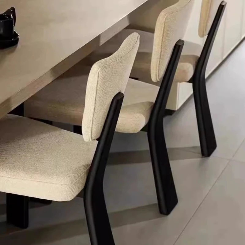

Nordic Light Luxury Modern Minimalist Dining Chair Vintage Cream Backrest Chair Esthetisch En Duurzaam Dining Room Furniture