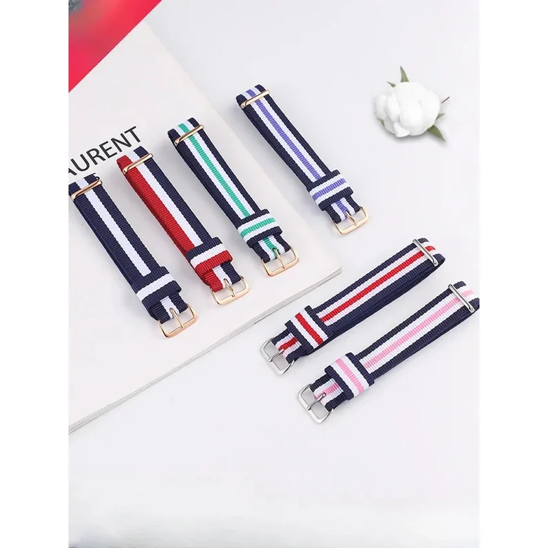 لساعة DW باند دانيال قماش الصلبة الصلب مشبك الرجال النساء الأصلي النايلون ويلينغتون أسود أحمر أبيض أزرق ساعة الملحقات