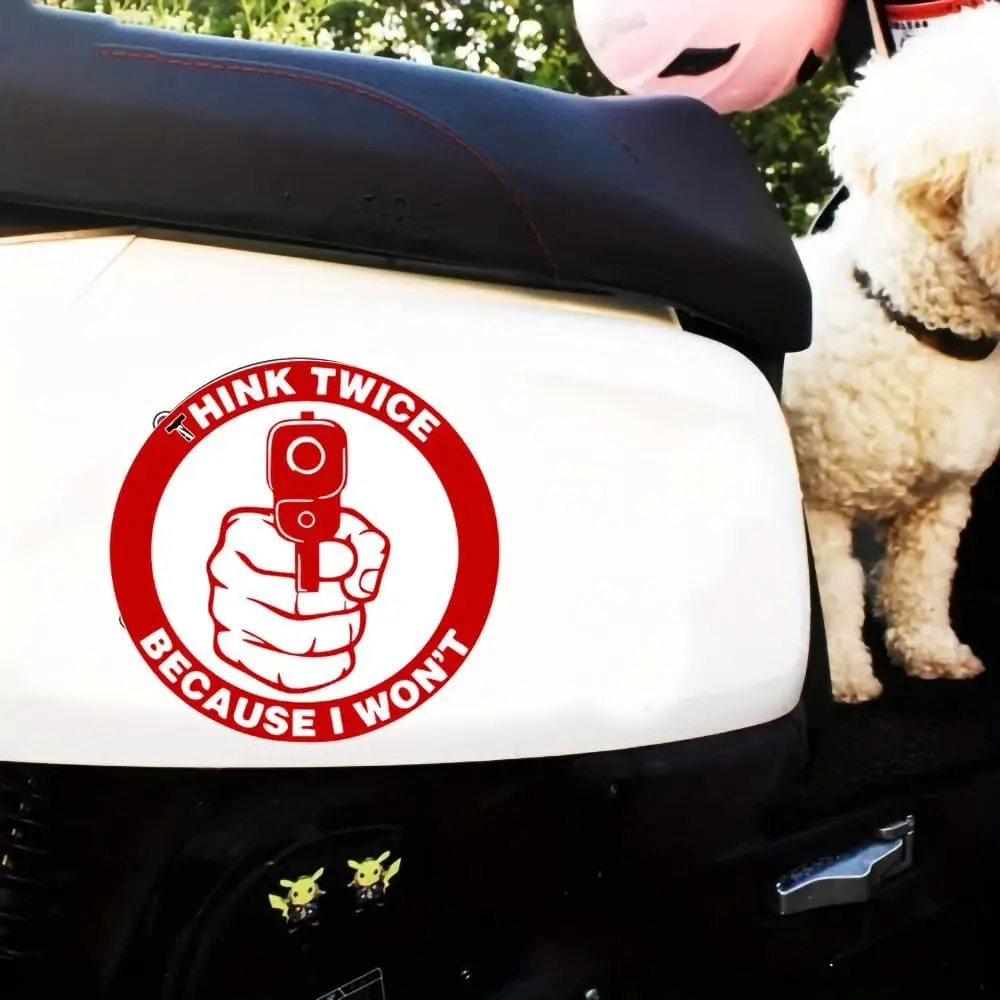 قطعة واحدة من ملصقات الفينيل لأنني لا أعرف مرتين، ملصقات تحذيرية ممتعة، موضوع الرسوم المتحركة ذو الياقة الزرقاء