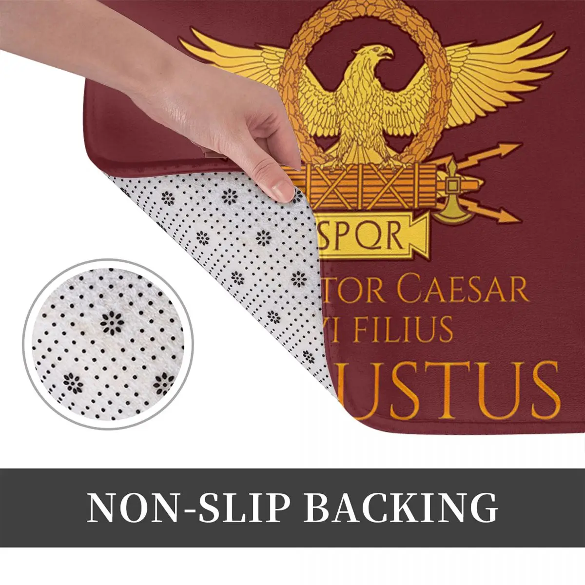 Gold Roman Imperial Eagle SPQR Non-slip Doormat Floor Mat Durable Carpet Rug for Kitchen Entrance Home Bedroom Footpad Mats