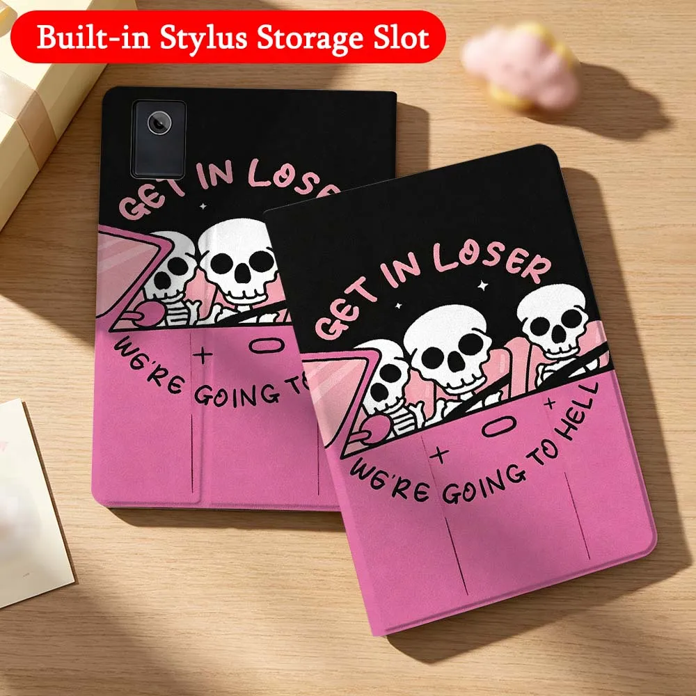 

Creative Stripe Skull For Lenovo Idea Tab K10 M10 P11 P12 Xiaoxin Pad Pro GT Plus 10.6 11 11.1 inch 2025 Folding Tablet Case