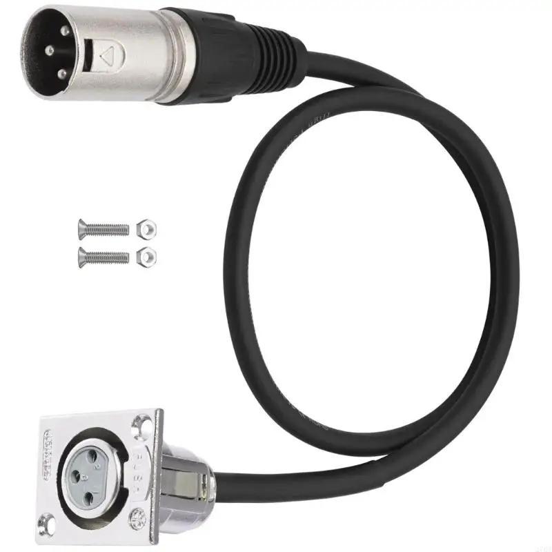 0.6M 3Pin Male To D 3Pin Female Panel Mount Auditory Connector For Studio Equipment