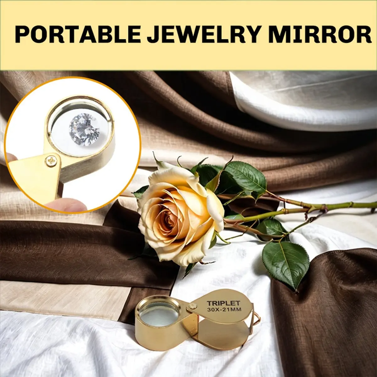 【2026 TOP Global】Portable 30X Power 21Mm Jewelers Magnifier Foldable Gold Eye Loupe Jewelry Store Magnifying Glass