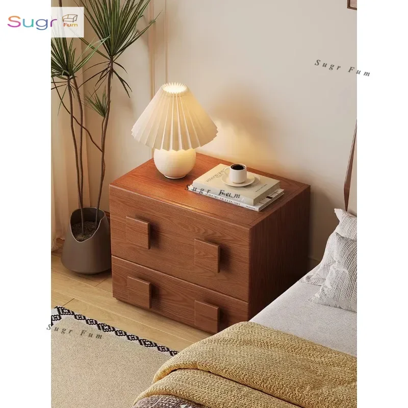 

Nordic solid wood bedside table, bedroom locker, antique living room card door cabinet, small apartment TV cabinet, floor chest