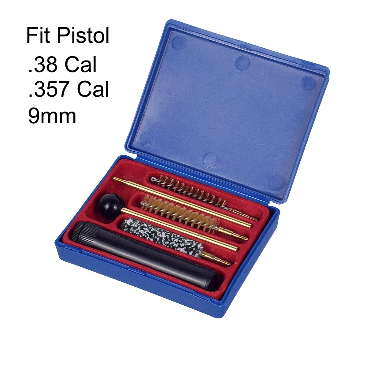 Tactical Deluxe Universal Gun Cleaning Tool Kits With Durable Plastic Storage Case Brass Rods Brush Fit Pistol Cal.38/357/9mm