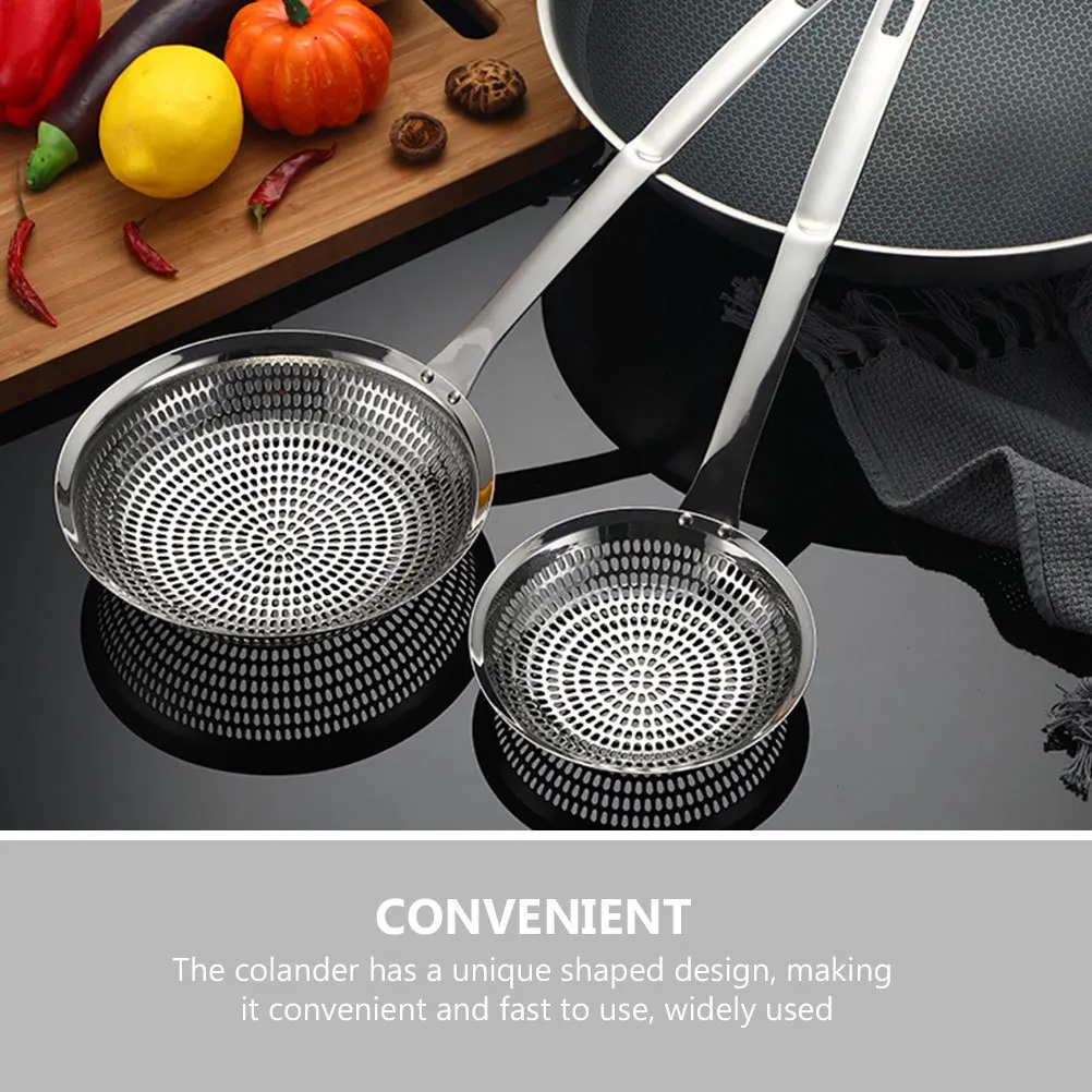 

Stainless Steel Colander Water Leaking Food Strainer Hard Smooth Kitchen Noodle Spoon Slotted Spoon Strainer Spoons