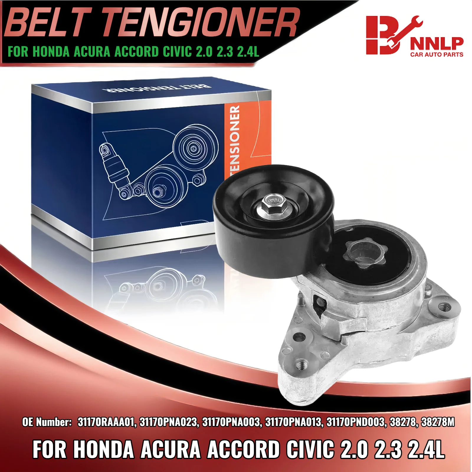 

Натяжитель ремня в сборе со шкивом для Honda Accord Civic Acura TSX CSX 06-11 31170RAAA01, 31170PNA023 31170PNA003 31170PNA013