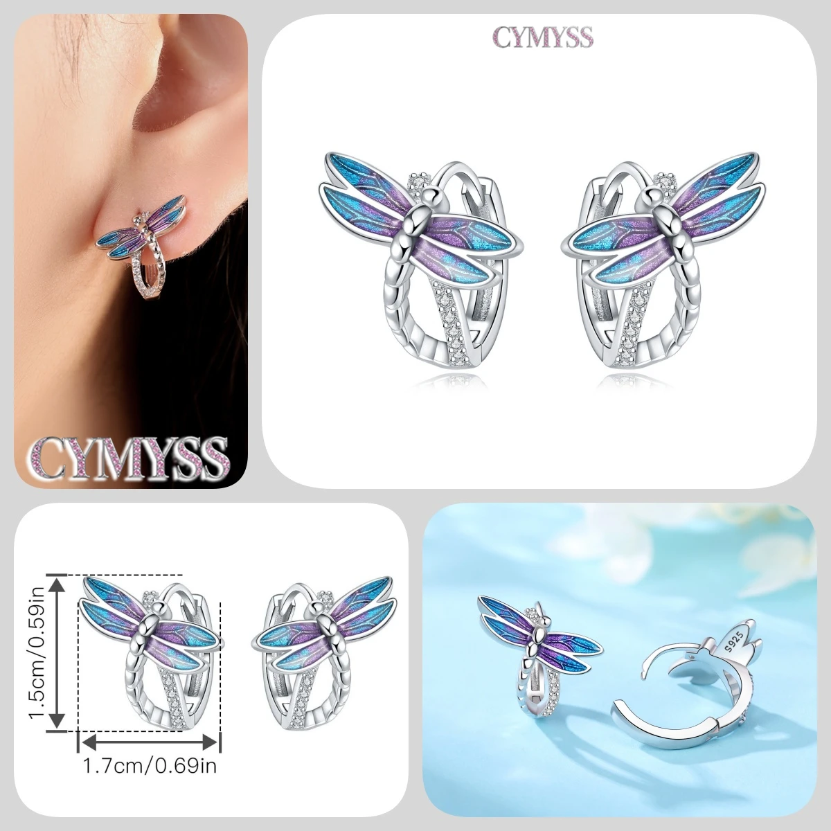 2026 NEU Original Einfache 925 Sterling Silber Niedliche Schlafende Katze Creolen für Damen Mode Feiner Schmuck Geburtstagsgeschenke – Detail 36