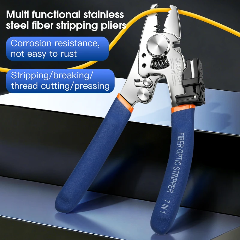 COMPTYCO F7/F3/F6/K3/K7 Multi-functional Fiber Optic Cable Stripping Tool FTTH Optical Fiber Stripper Pliers With Wiping Clip