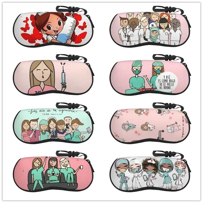 

Glasses Case Enfermera En Apuros Doctor Nurse Funny Portable Zipper Glasses Case Unglasses Cover Glasses Storage Case