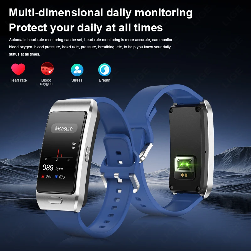 LIGE 2025 مع سماعات رأس لاسلكية ساعة ذكية ECG AI صوت بلوتوث مكالمة نظام تحديد المواقع الرياضة مسار اللياقة البدنية ساعة ذكية للرجال والنساء #4