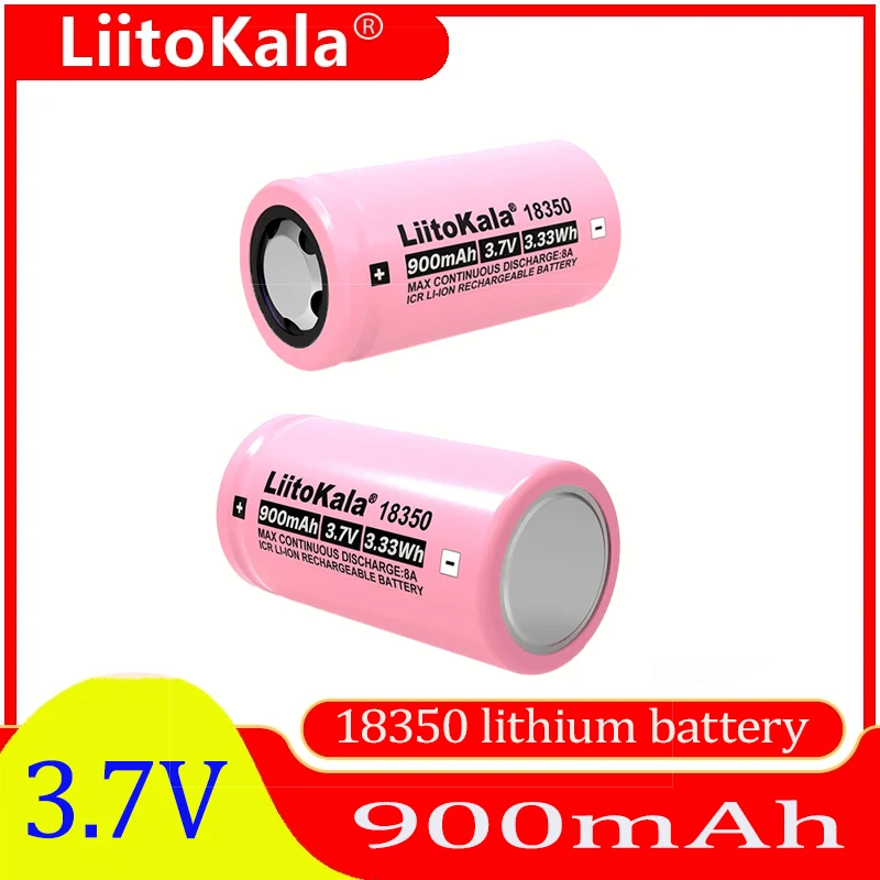 Liitokala New ICR 18350 900mAh power rechargeable lithium battery 3.7V 8A power for electrical tools flashlight