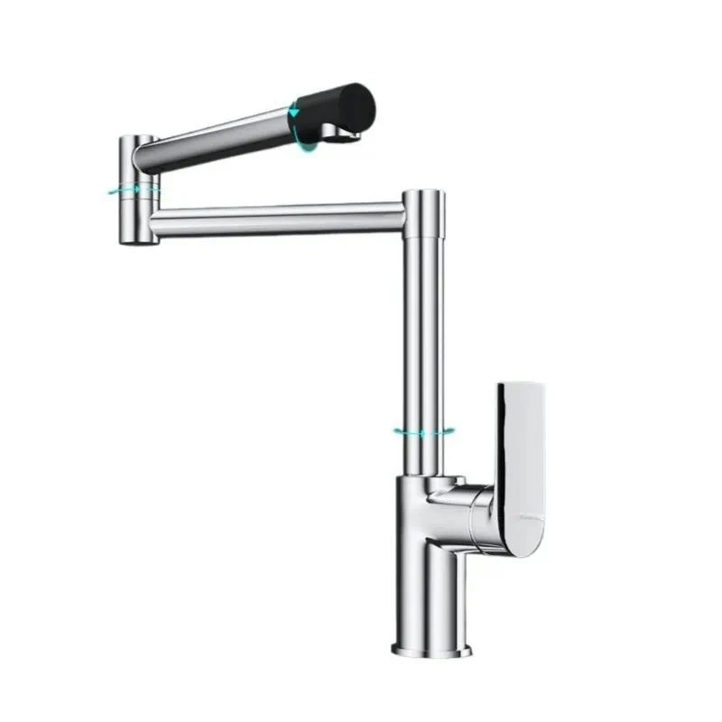 Vegetable basin foldable kitchen faucet hot and cold water single hole sink faucet