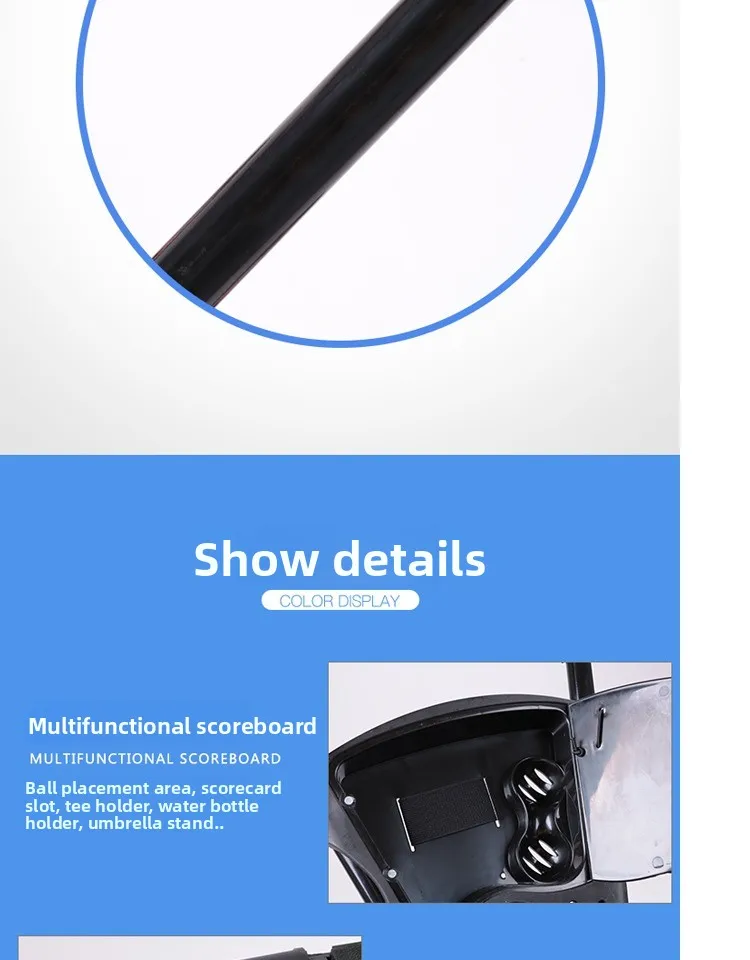 عربة حقيبة الجولف، عربة كروية بأربع عجلات، عربة قابلة للطي #5