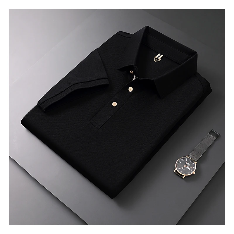 New Summer Embroidered Polo Shirt Men's Luxury Top Casual Lapel Short Sleeve T-shirt Fashion Anti-wrinkle Men T Shirt