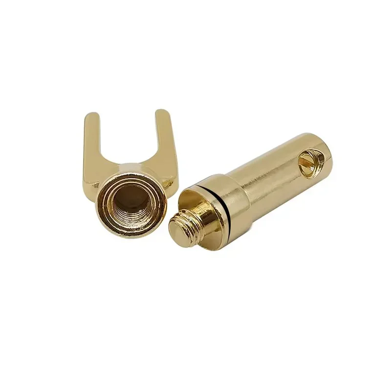 4/8Pcs Gold-plated Banana Plug Y Shape Audio Screw Fork Speaker U Shape Audio Sound Adapter Banana Connector