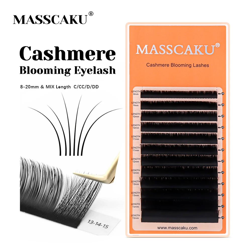 

Factory Price Auto Flowering Rapid Cashmere Blooming Fans Lashes C D Curl Wild Fluffy Messy Soft Easy Fan Eyelashes by MASSCAKU
