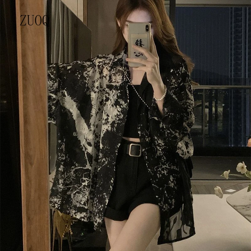 

2025 рубашки с длинным рукавом, женские свободные рубашки с принтом тай-дай, готическая уличная одежда, повседневные топы, женские блузки, винтажные модные дизайнерские рубашки, женские