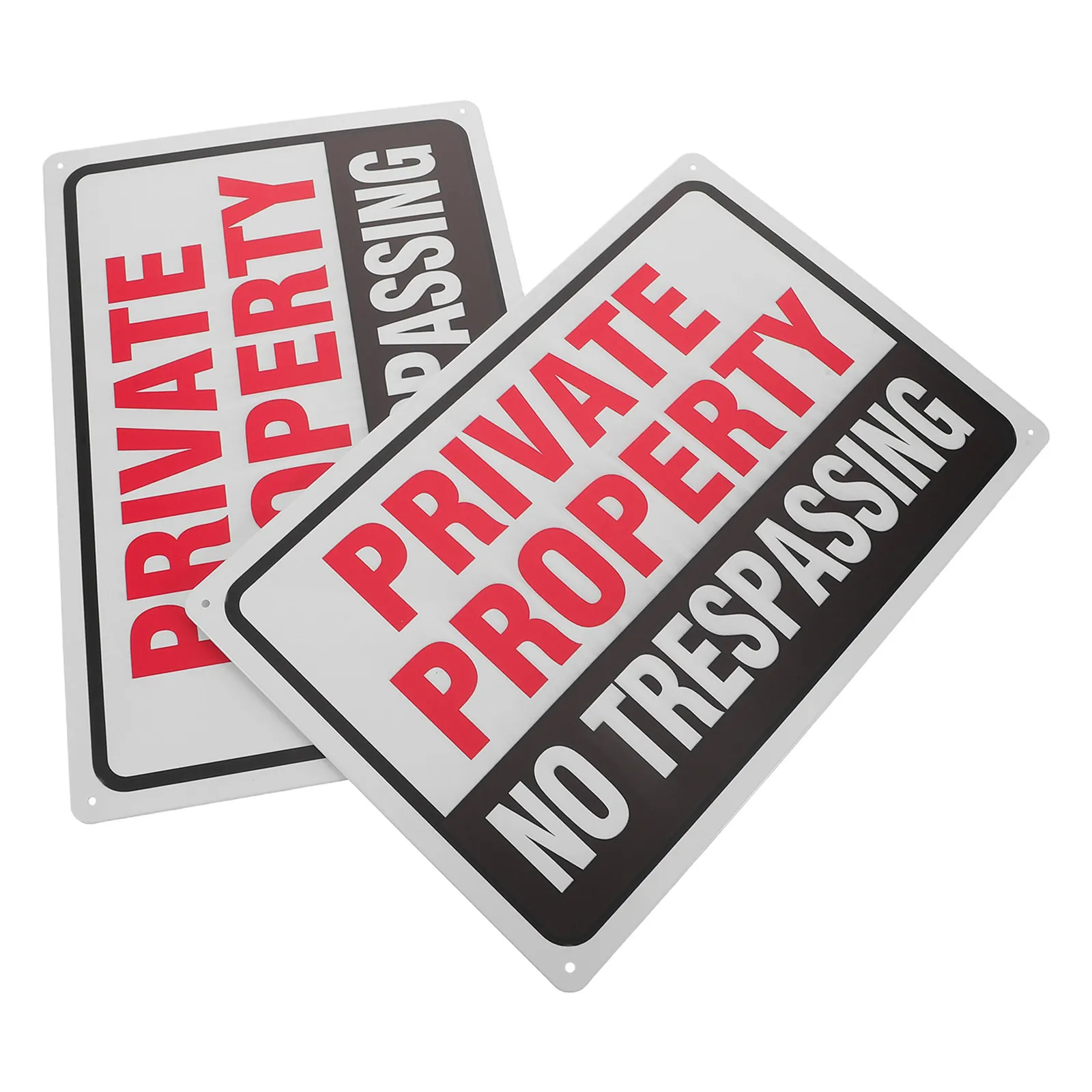 No Trespassing Sign 2pcs Metal Waterproof Private Property Warning Sign Outdoor Security Caution Sign for Home Yard