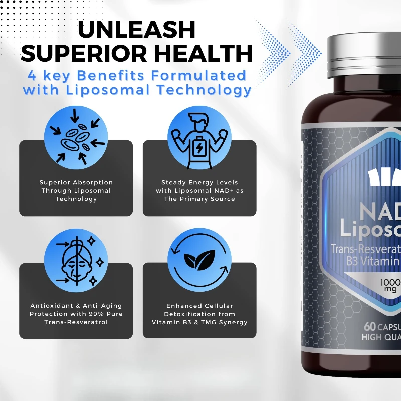 

Капсулы против старения NAD+ 1000 мг. Улучшите восстановление сотовой связи. Увеличить энергию NAD+ и способствуют общую поддержку здоровья.