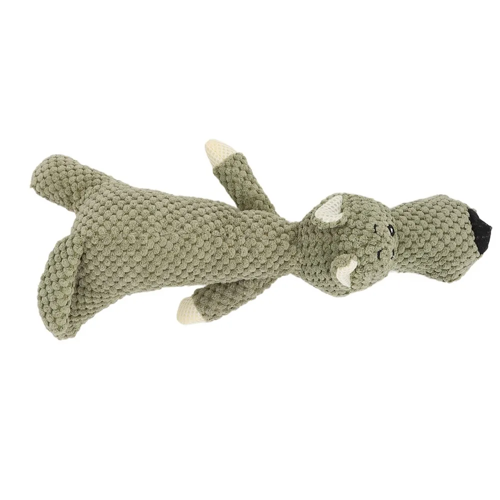 Thick Fabric Dog Chew Toy Lying Wolf Outline Paw Tough Stitching Interactive Pet Play Doll Multi Neutral Shades