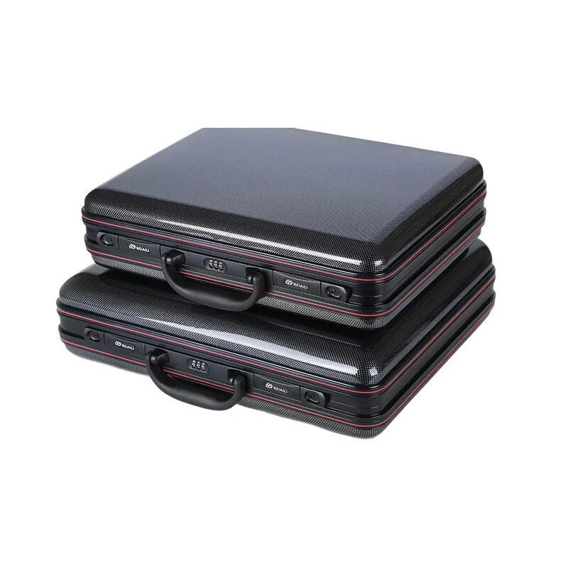 Valigetta per laptop da uomo d'affari in ABS spesso + custodia per strumenti per PC, custodia da viaggio a bordo con telaio in alluminio