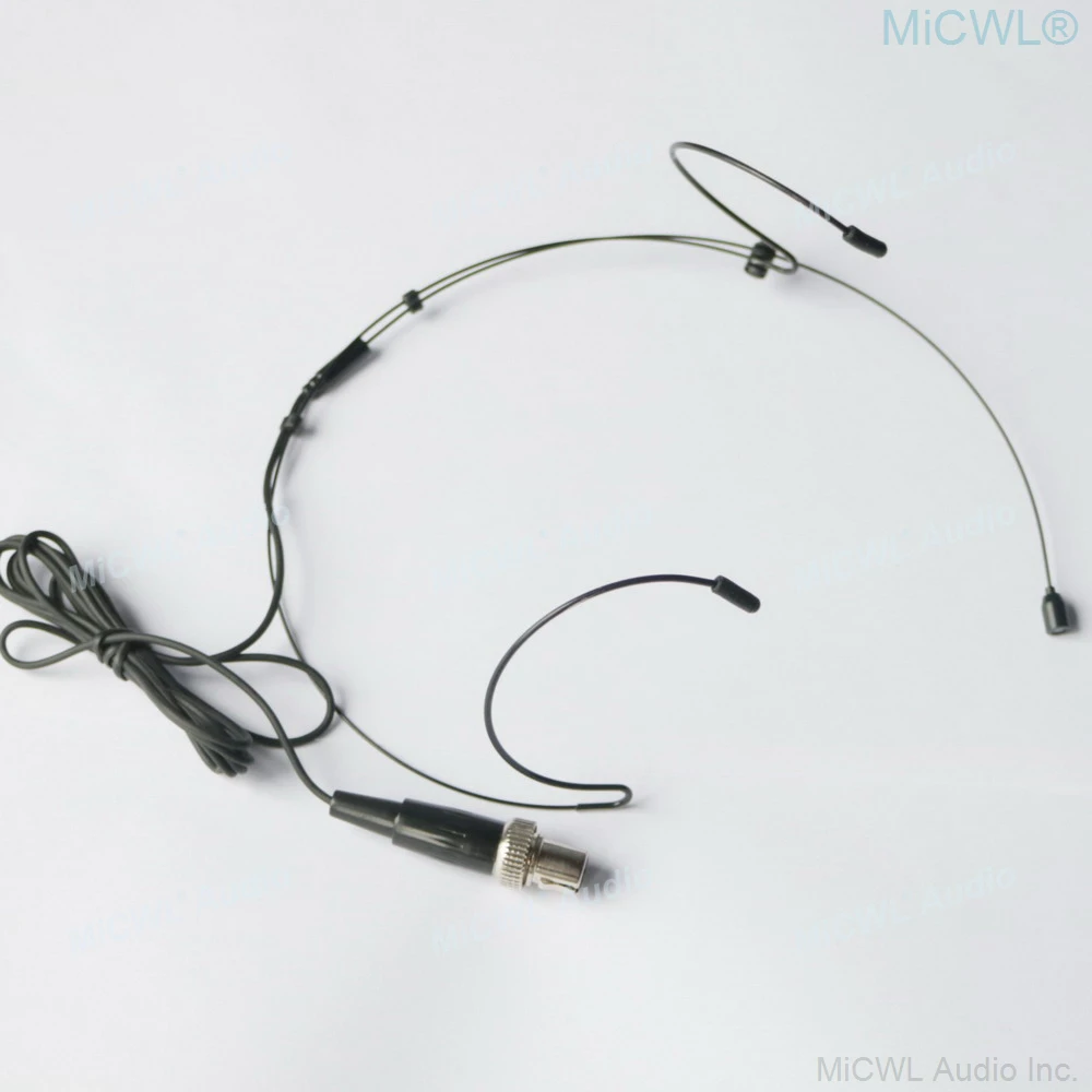 ACT600 Black Twp Ear Hanging HeadWorn Microphone For MiPro ACT Wireless Bodypack 4-Pin Locking Stage Sing Music Karaoke Omni