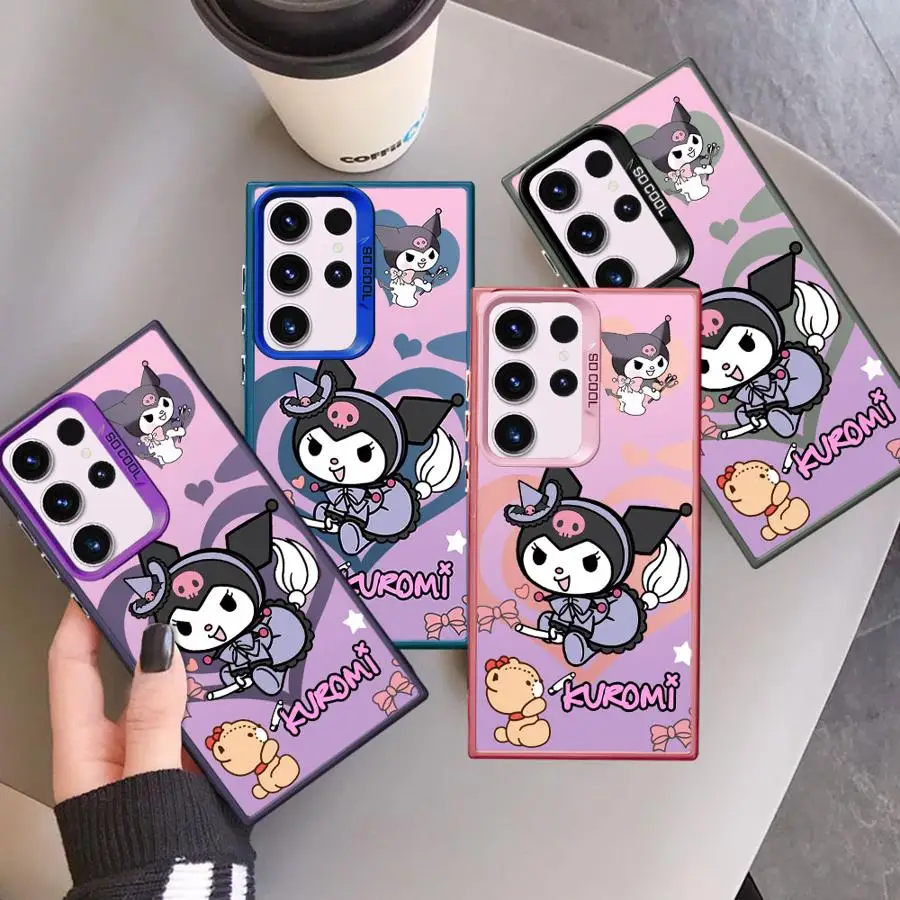 Cartoon Sanrio Kuromi Phone Cover Case for Samsung Galaxy S26 S24 FE S25 Edge S21 S22 S20 Plus Note 20 Ultra S23 Ultra S23