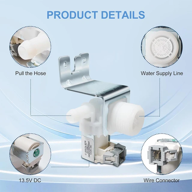 Elettrovalvola Replacement Solenoid Valve For Dishwasher WD15X24213 Water Valve Precision Engineering Design Leak Prevention Technology Acqua e vapore — dettaglio 1