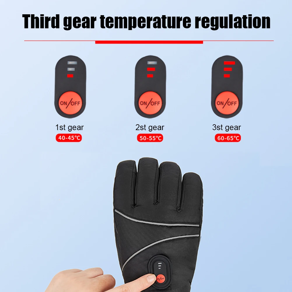 

1 Pair Electric Heating Gloves Waterproof Winter Gloves Windproof Touchscreen for Ski Cycling for Motorcycle for Sports Hiking