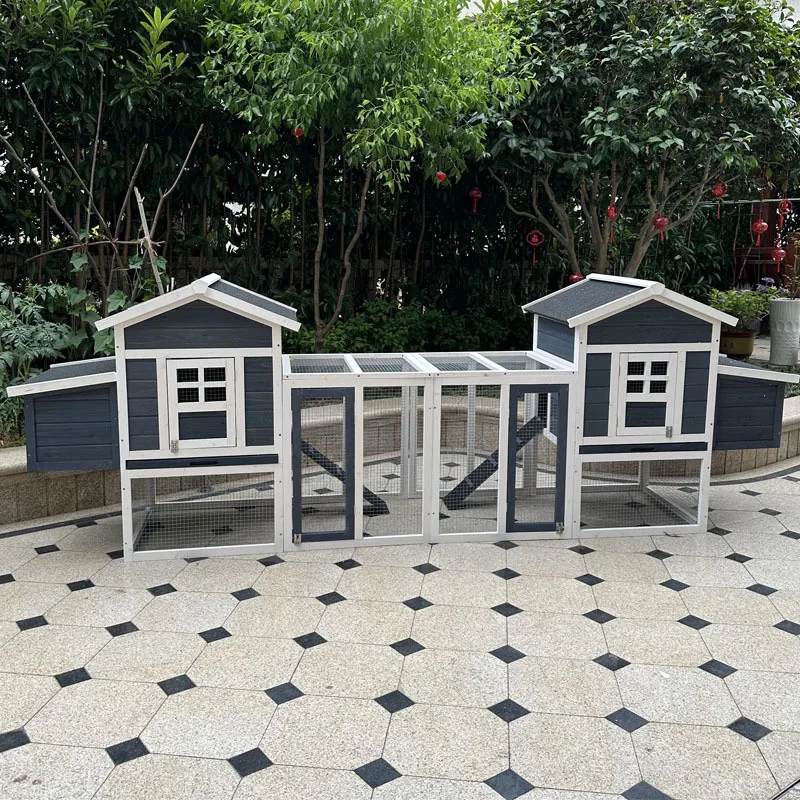 

Premium Large Size Wooden Chicken Coop With Run Sturdy Outdoor Pet House for Backyard Poultry Raising and Small Animal Shelter