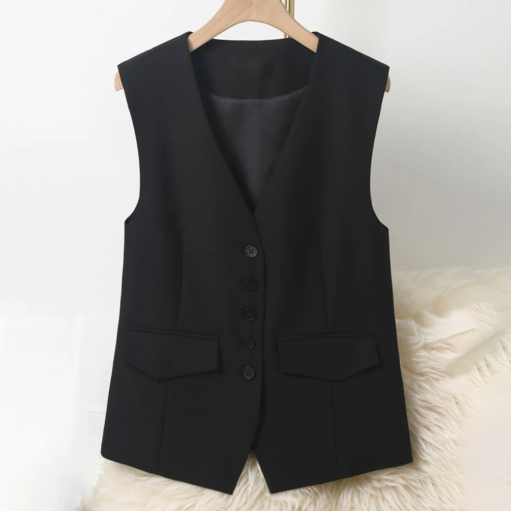 Summer Suit Vest Sleeveless Vest Jacket For Beach Vacation 48 XL Fashion Casual Pocket Vest Medium Stretch Material