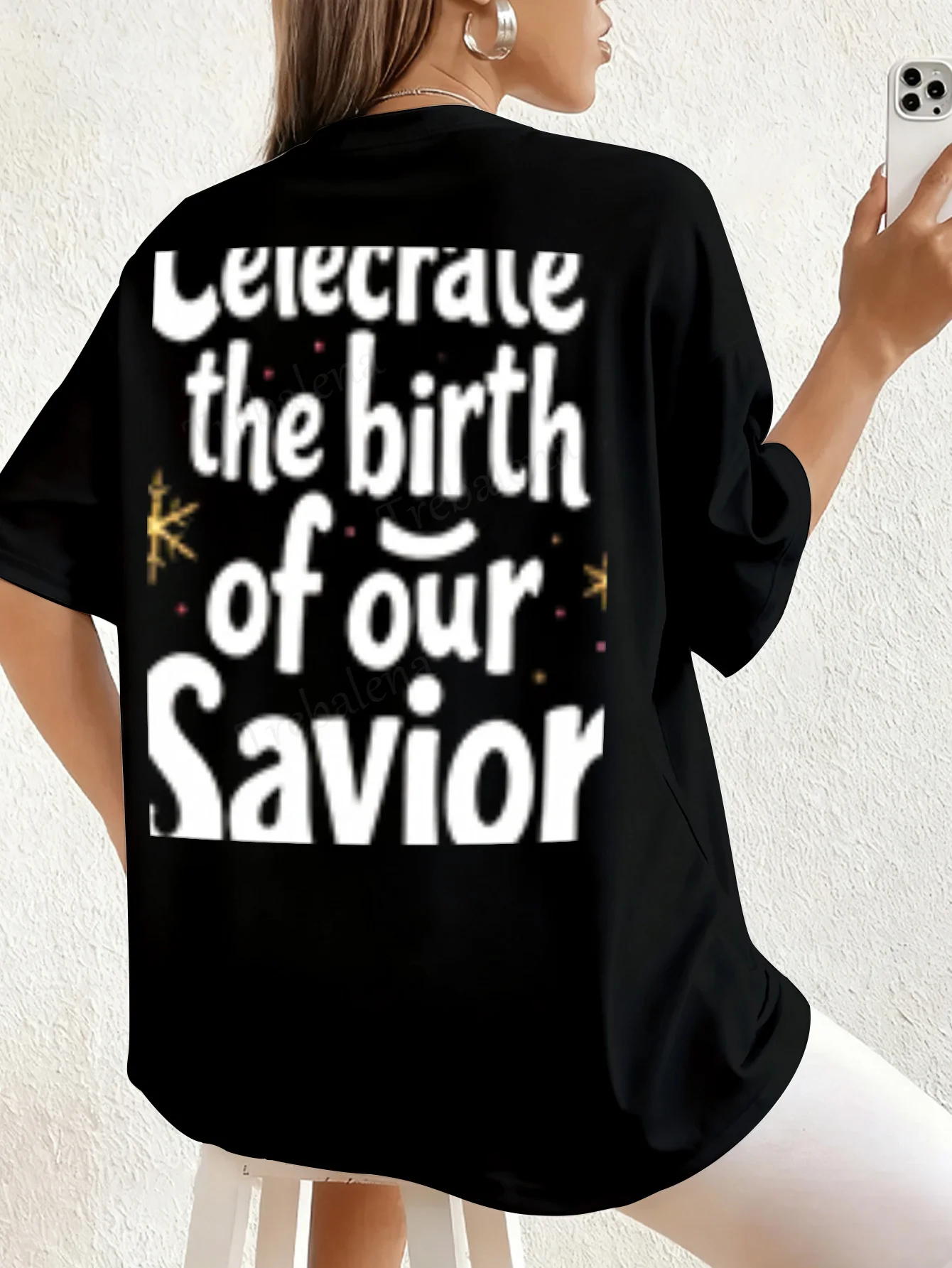Women T-shirt Celebrate Savior Birth Women's T-Shirt Christmas Style