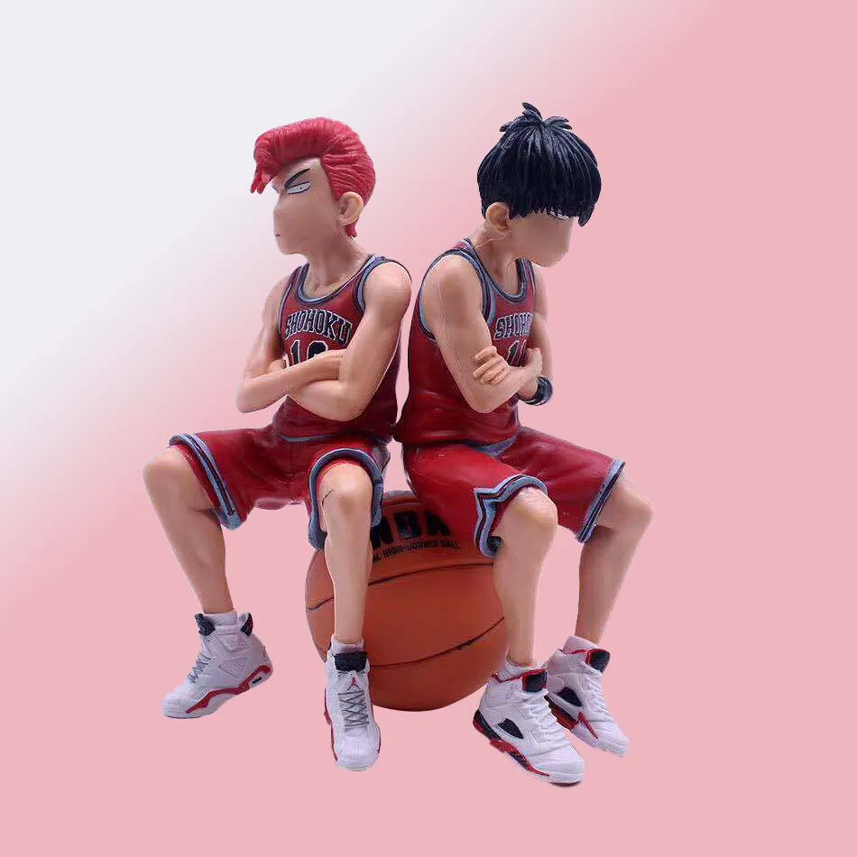 15cm Anime SLAM DUNK Sakuragi Hanamichi Figures Rukawa Kaede Model Toys Car Desktop Ornament Auto Interior Decoration Gifts