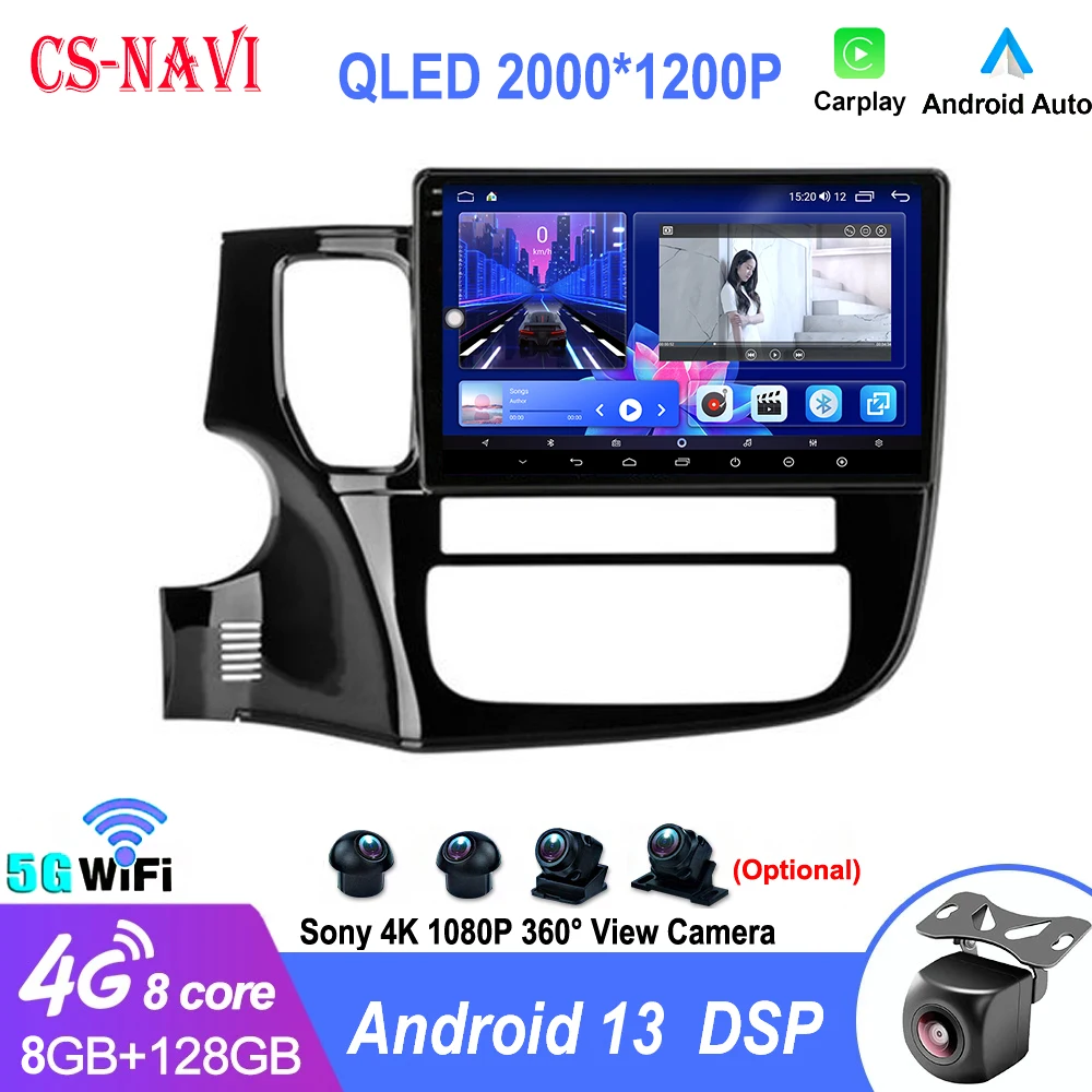 

Android 13 For Mitsubishi Outlander 3 GF0W GG0W 2012 - 2018 4G Multimedia Video Player Navigation GPS Car Radio WIFI QLED Sreen