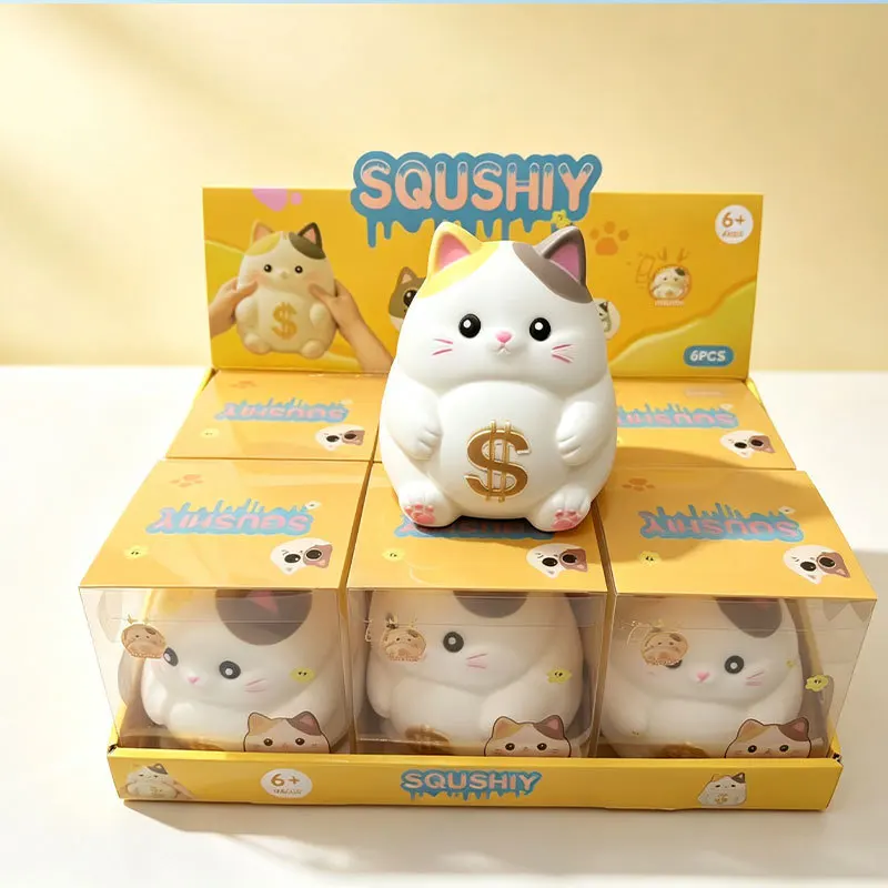 Giant Cute Lucky Cat Slow Rising Squishy Toy Soft TPR Large Size Stress Relief Fidget Desktop Decor Gift Juguete Antiestres